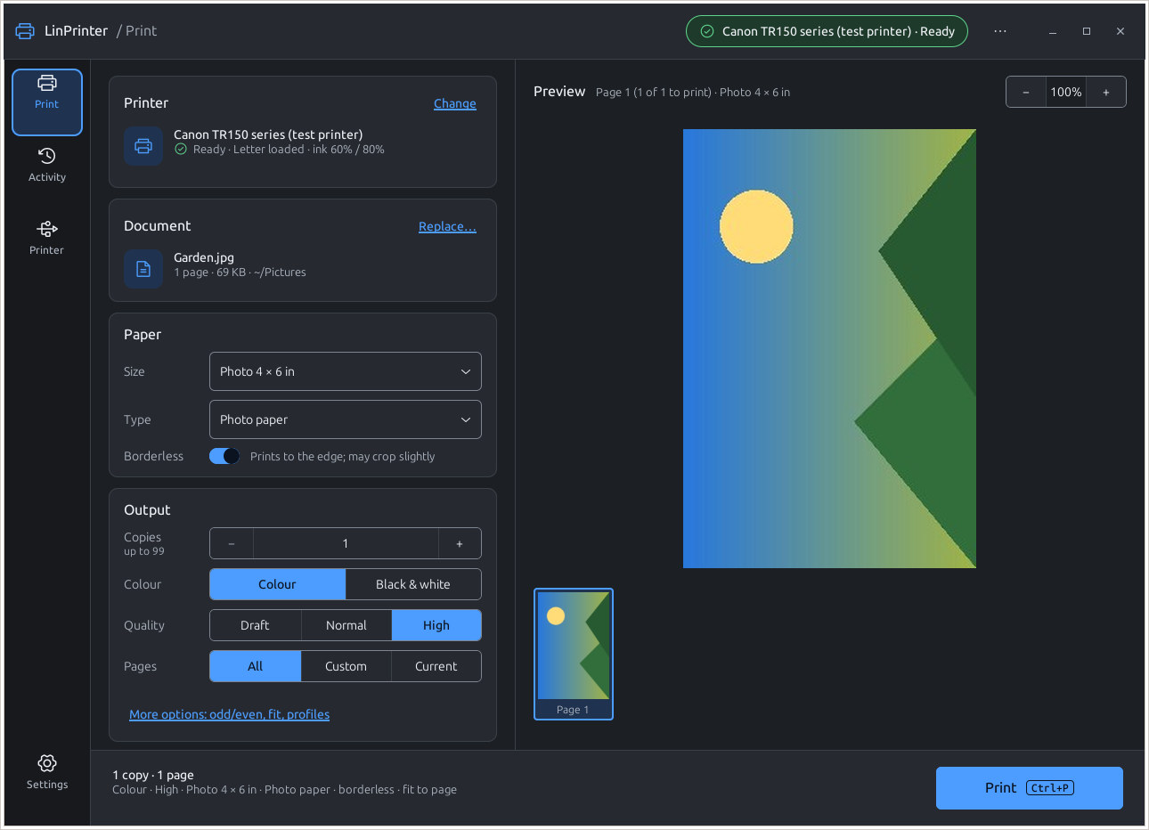 Linux Printer Utility screenshot
